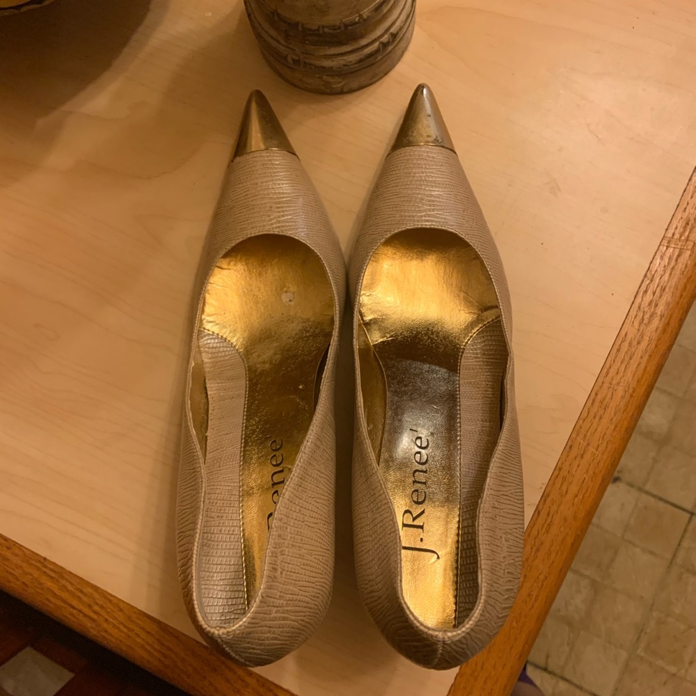 J.Renee Gold and Cream Women's Shoes